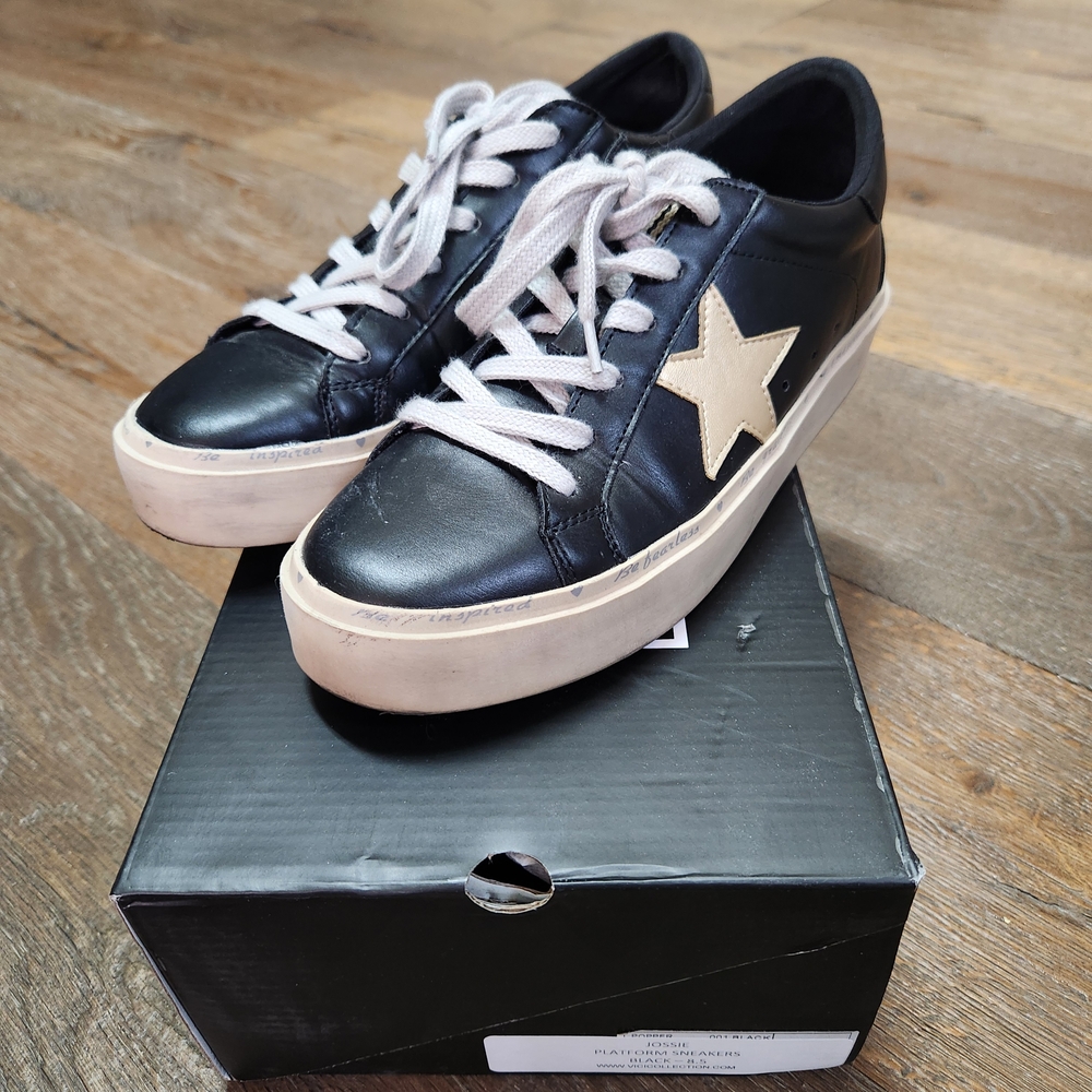 Vici Black and Gold Sneakers Sleek Design